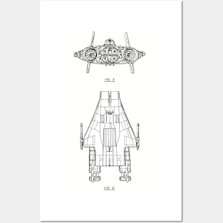 Spacecraft Vintage Patent Hand Drawing Posters and Art